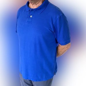 Men’s Club Room Blue Polo Shirt. Short Sleeve, 100% Pima Cotton Sz M Good Cond